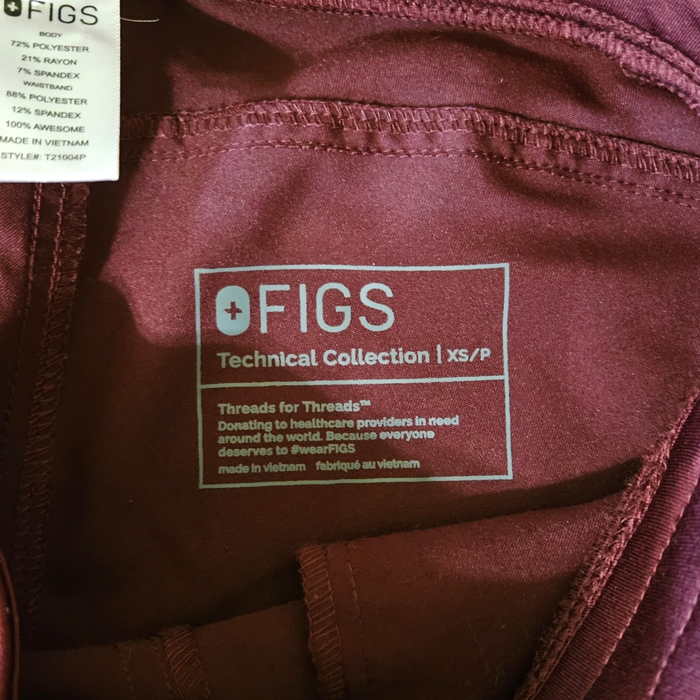 Figs Maroon Technical Collection Pants - image 2